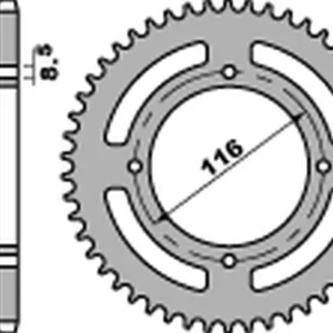 Nová Kolekce PBR zadní řetězové kolo 467 53 C45 KAWASAKI KX 80/85 '86-'12 (JTR461.53) (ŘETĚZ 420) (MADE IN ITALY)